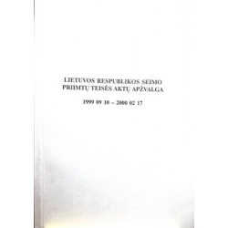 Lietuvos Respublikos Seimo priimtų teisės aktų apžvalga 1999 09 10 - 2000 02 17